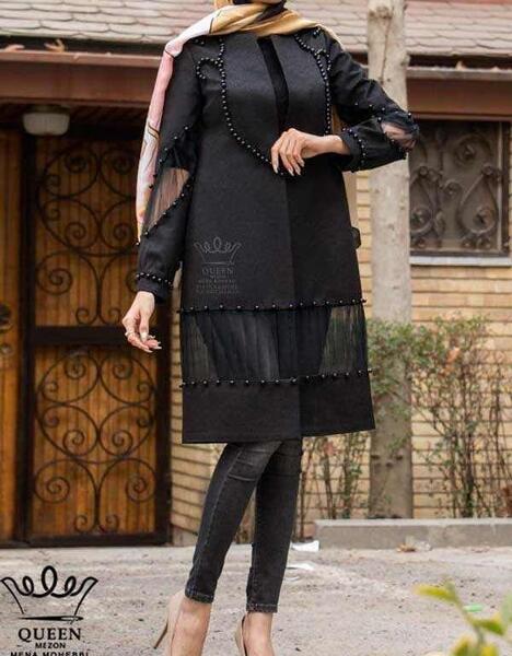 عکس مدل مانتو دخترانه مجلسی مشکی