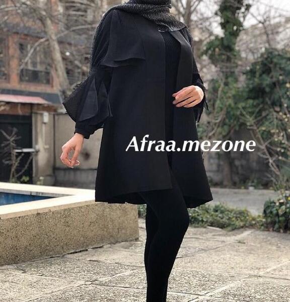 عکس مدل مانتو دخترانه مشکی کوتاه