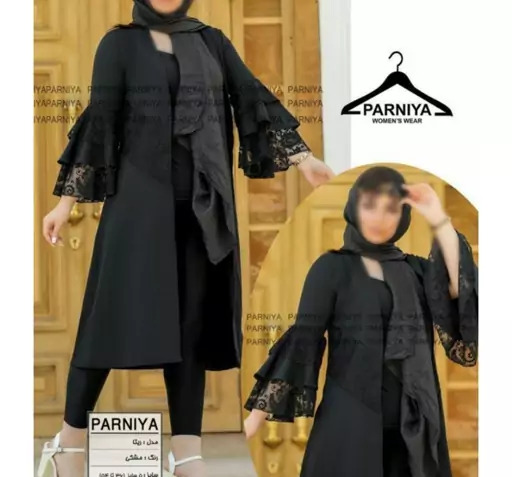 عکس مدل مانتو دخترانه مشکی برای محرم