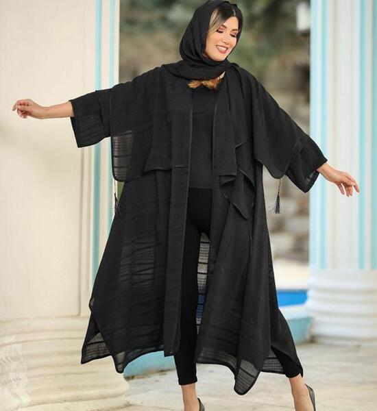 عکس مدل مانتو دخترانه مشکی بلند
