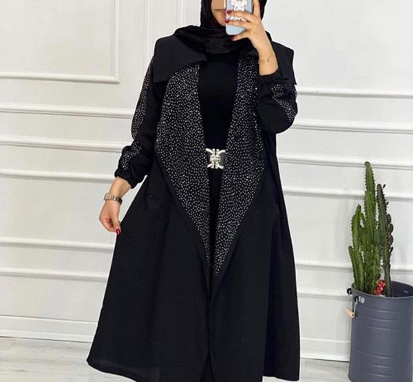 عکس مدل مانتو دخترانه مشکی مجلسی