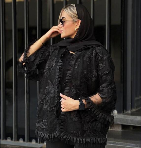 عکس مدل مانتو دخترانه مشکی مجلسی