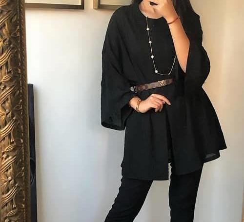 عکس مدل مانتو دخترانه مشکی مجلسی