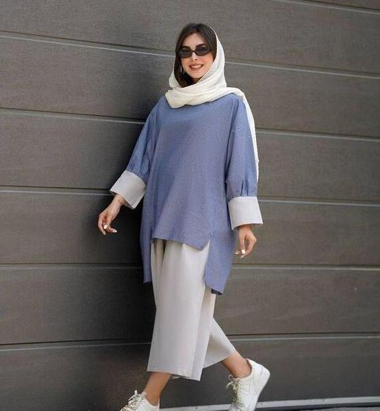 عکس مدل مانتو شلوار گشاد دخترانه