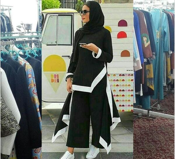 عکس مدل مانتو شلوار گشاد دخترانه