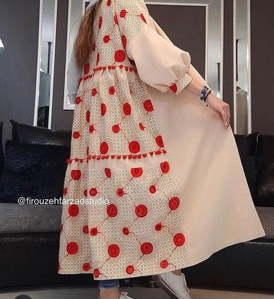 عکس مدل مانتو دخترانه با پارچه گلدار
