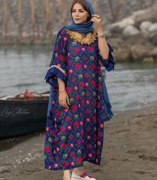 عکس مدل مانتو دخترانه با پارچه نخی گلدار