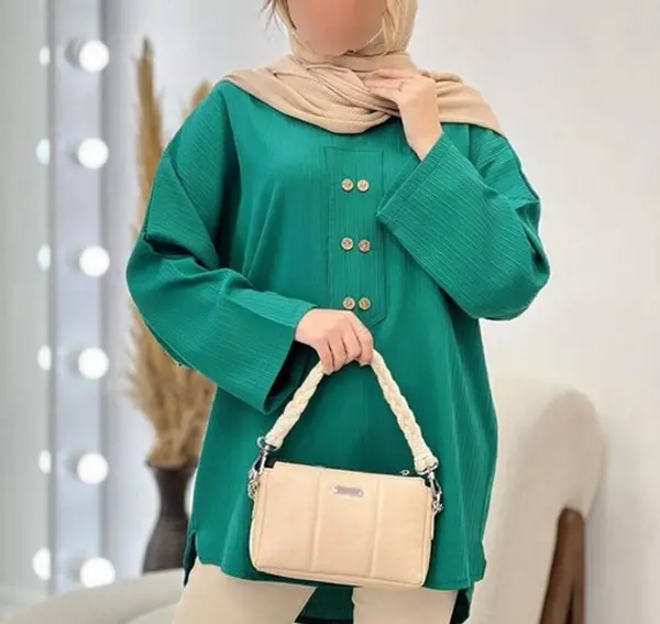 عکس مدل مانتو دخترانه با پارچه نخی گلدار