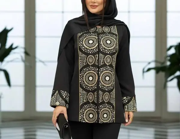 عکس مدل مانتو دخترانه کوتاه مشکی برای محرم