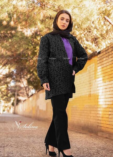 عکس مدل مانتو ژاکارد دخترانه کوتاه