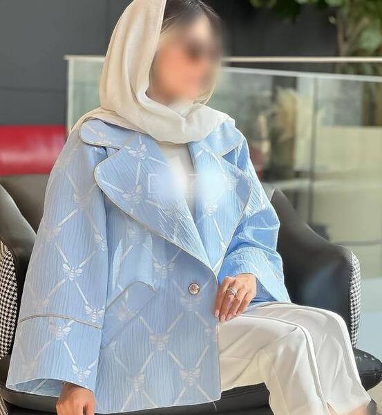 عکس مدل مانتو ژاکارد دخترانه کوتاه