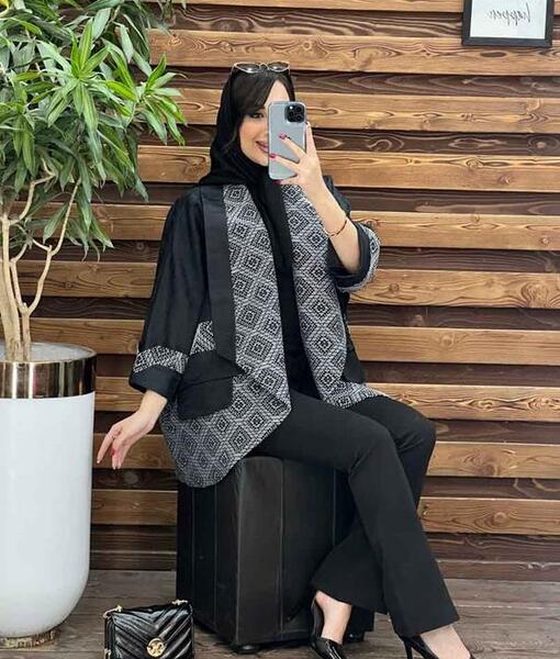 عکس مدل مانتو ژاکارد دخترانه کوتاه