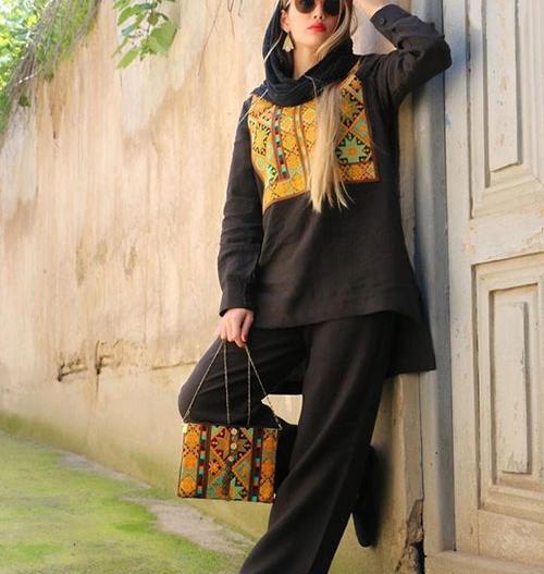 عکس مدل مانتو سنتی دخترانه کوتاه