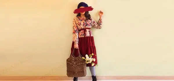 عکس مدل مانتو دخترانه با پارچه سنتی
