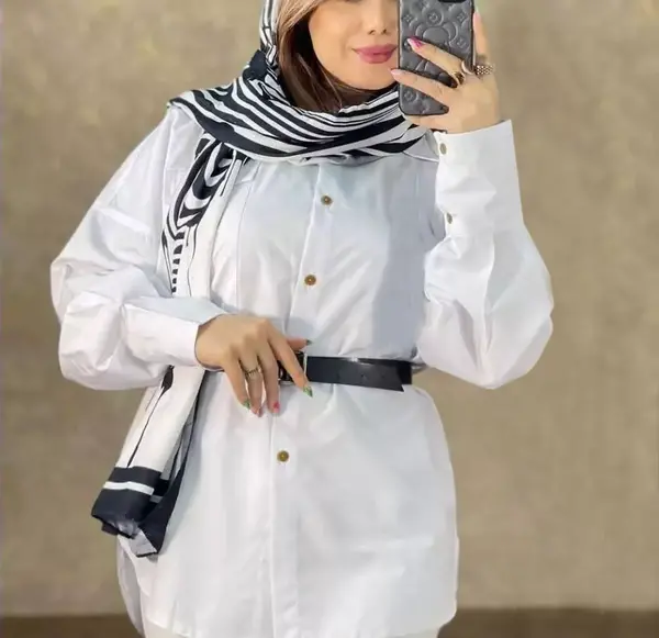 عکس مدل مانتو دخترانه سفید جدید