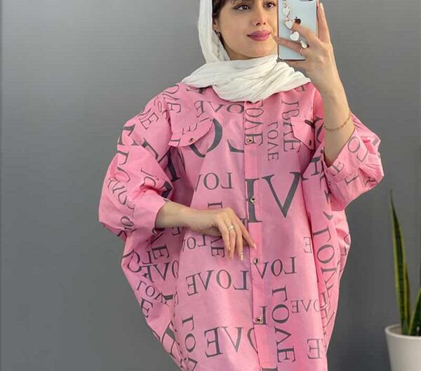 عکس مدل مانتو دخترانه پارچه طرح دار