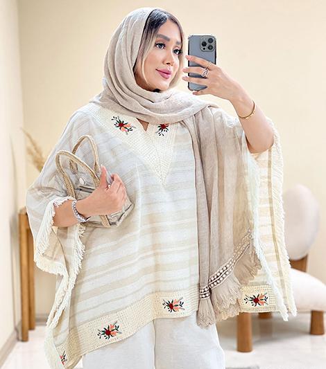 عکس مدل مانتو دخترانه با پارچه لنین طرح دار