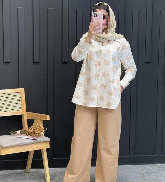 عکس مدل مانتو دخترانه با پارچه لنین طرح دار