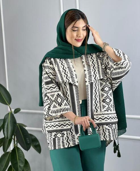 عکس مدل مانتو دخترانه با پارچه لنین طرح دار
