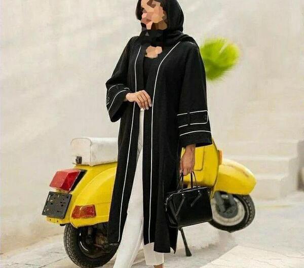 عکس مدل مانتو دخترانه سفید مشکی