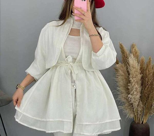 عکس مدل مانتو عروسکی سفید دخترانه