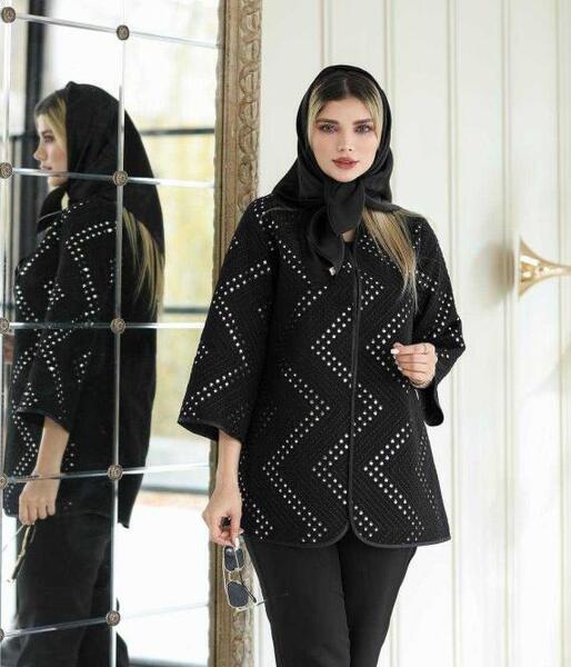 عکس مدل مانتو مجلسی مشکی دخترانه شیک