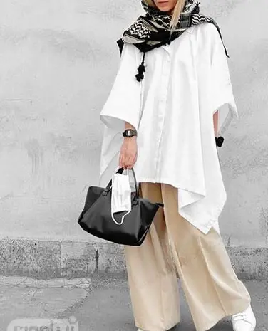 عکس مدل مانتو ابروبادی سفید دخترانه