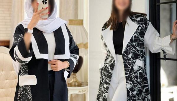 عکس مدل مانتو سیاه سفید دخترانه