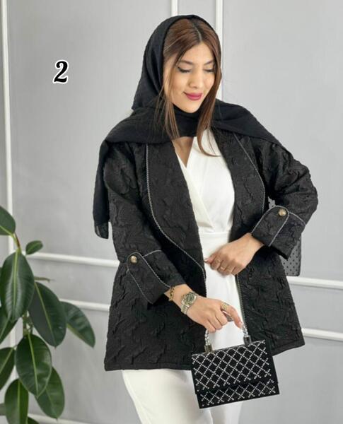 عکس مدل مانتو ژاکارد مشکی دخترانه