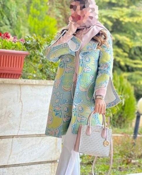 عکس مدل مانتو با پارچه ژاکارد دخترانه