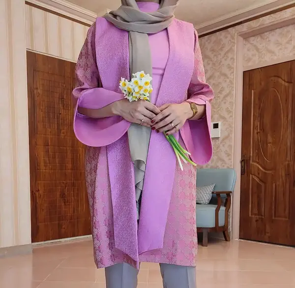 عکس مدل مانتو با پارچه ژاکارد دخترانه