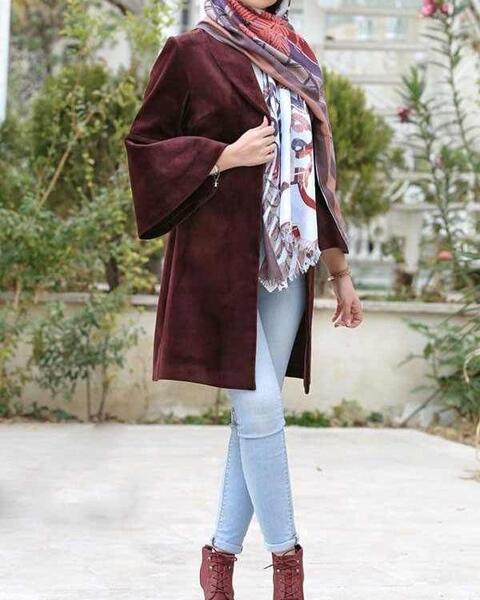 عکس مدل مانتو دخترانه با پارچه زمستانی