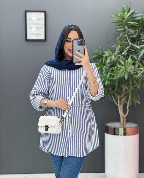 عکس مدل مانتو تابستانی دخترانه راه راه