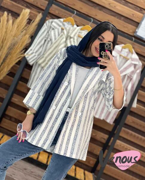 عکس مدل مانتو تابستانی دخترانه راه راه