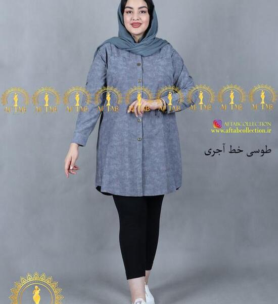 عکس مدل مانتو دخترانه با پارچه لنین راه راه
