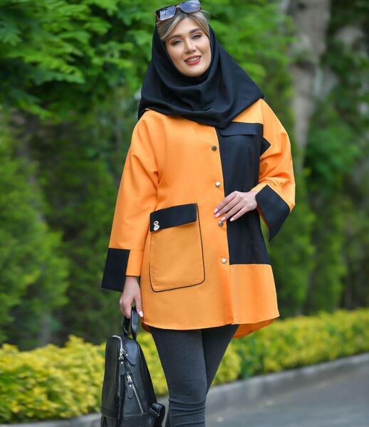 عکس مدل مانتو دو رنگی دخترانه