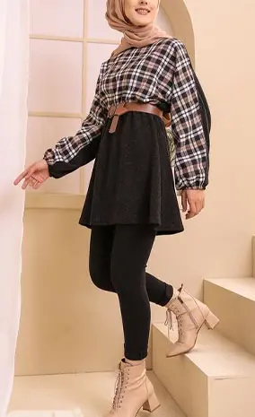 عکس مدل مانتو چهارخونه دخترانه شیک