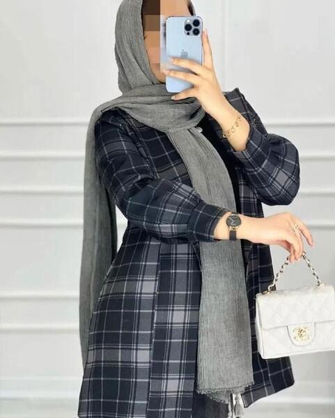 عکس مدل مانتو چهارخونه دخترانه شیک