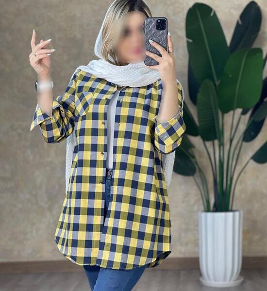 عکس مدل مانتو چهارخونه دخترانه کوتاه