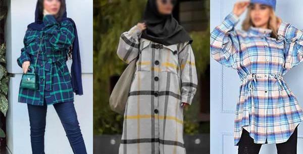 عکس مدل مانتو چهارخونه دخترانه کوتاه