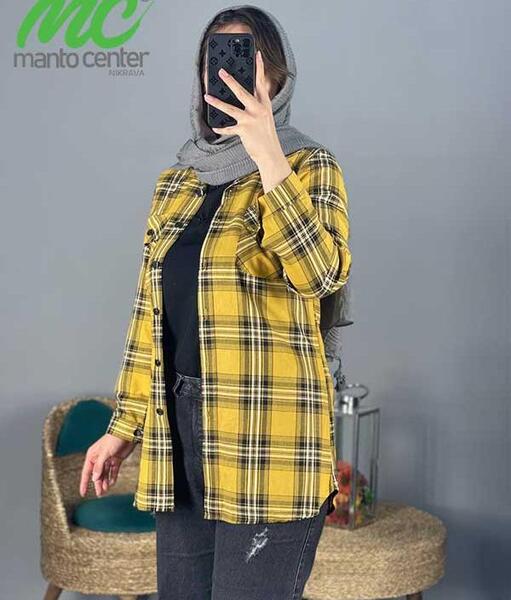 عکس مدل مانتو چهارخونه دخترانه کوتاه