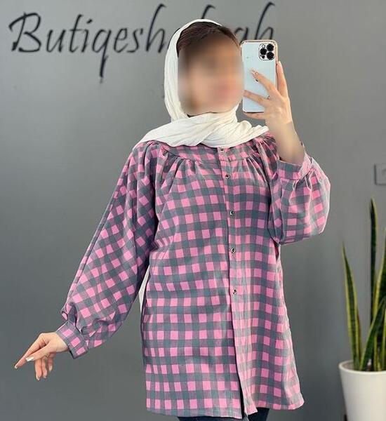 عکس مدل مانتو چهارخونه دخترانه کوتاه