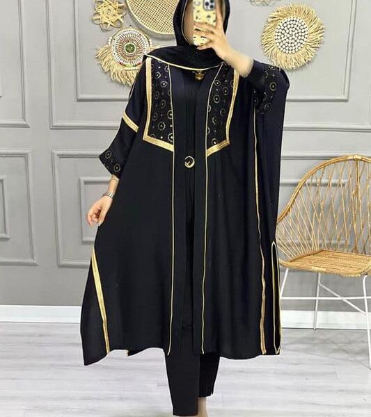 عکس مدل مانتو عبایی حریر دخترانه