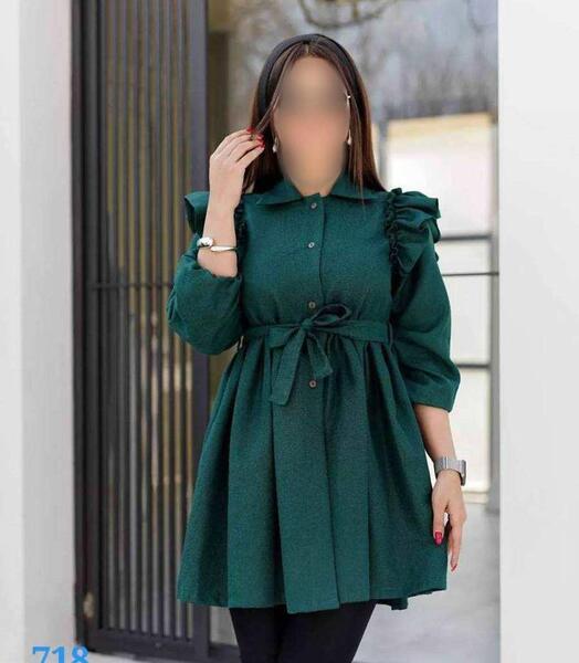 عکس مدل مانتو دخترانه کمر چین دار