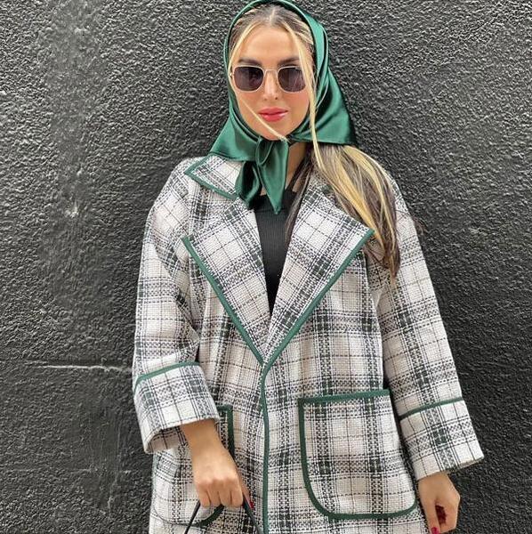 عکس مدل مانتو دخترانه با پارچه چهارخانه