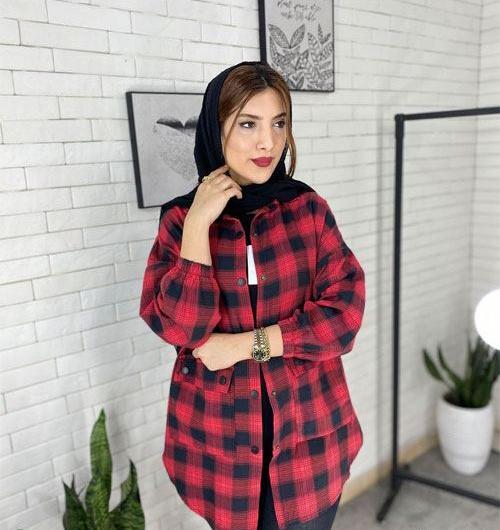 عکس مدل مانتو دخترانه با پارچه چهارخانه