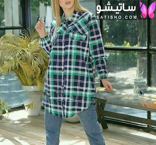 عکس مدل مانتو چهارخونه دخترانه اسپرت