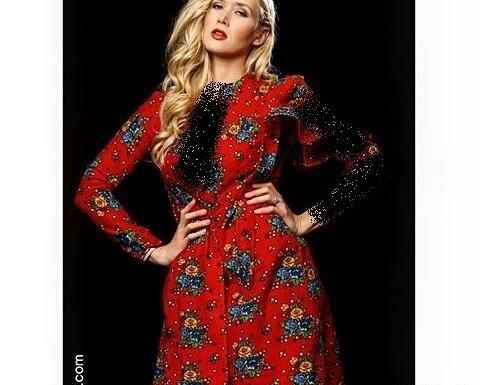 عکس مدل مانتو دخترانه ترکیبی گلدار و ساده