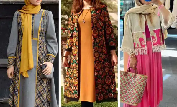 عکس مدل مانتو ترکیبی دخترانه شیک