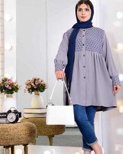 عکس مدل مانتو دخترانه با پارچه ابروبادی